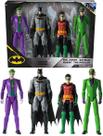 4 Figuras Batalha Dc 30cm Batman Robin Coringa E Charada