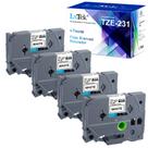 4 fitas rotulador brother compatível tze-231 tze231 tz-231