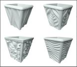 4 Forma 3d Mini Vaso Ondinhas + Folha + Fogo + Alpes 4 moldes 3d Abs 1,5MM Virgem MOLDE Para gesso