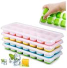 4 Formas de Gelo Cubo C Tampa Rígida Flexível Fundo Silicone