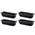4 Formas Pão e Bolo Retangulares 22cm Alta Tramontina 1,2L Alumínio Antiaderente Grafite