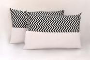 4 Fronha 100%algodão Estampado Meio Branco Chevron Com Ziper 50X 70