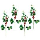 4 Galho Pick Folhagem Berries Arvore De Natal Guirlanda 54Cm