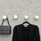 4 Ganchos bola pendurador cabide areia bege boho off white