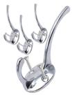 4 Ganchos Duplo Cabide Parede Metal Toalha Banheiro Parafuso