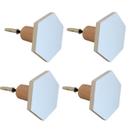 4 Ganchos pendurador De Parede MDF laminado Hexagonal
