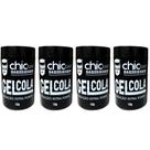 4 Géis Cola Fixação Extra Forte Profissional Chic Hair 1KG