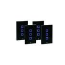 4 Interruptor Touch Wifi Rf Com Placa 4x2 Whome 3 Canais