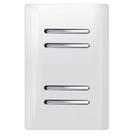 4 Interruptores Simples Cromado com Placa 4x2 Branco - DC-1200172 - NOVARA