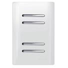 4 Interruptores Simples Cromado Com Placa 4x2 Branco - Dc-1200172 - Novara