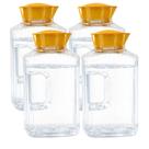 4 Jarra Garrafa De Água Suco Geladeira Tampa Higiênica 1,7l -