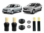 4 Kit Batente Dianteiro Traseiro Logan 2007 A 2020 Completo