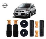 4 Kit Coxim Batente Coifa Dianteiro Traseiro Nissan March 2012 2013 2014