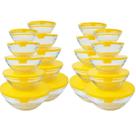 4 Kit de 5 Tijela de Vidro Bowl Redondo com Tampa Cor Sortida
