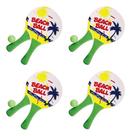 4 Kits Frescobol Beach Tenis Raquete E Bola Esporte Verão praia
