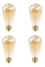 4 Lampada Filamento Led St64 Retro Ambar 4w Vintage Ali48