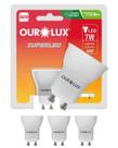 4 Lâmpadas LED Ourolux 7w Gu10 Bivolt Cor da Luz 6500K Branco Frio Ourolux