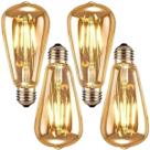 4 Lâmpadas Vintage Filamente Led Decorativa Retrô Vintage Âmbar ST64 4W 320LM Gmh Trade LST64-SC-4W