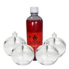 4 Lamparinas 100ml Romantica Fluido 500ml Restaurante Chique
