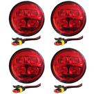 4 Lanterna Ônibus Caminhão Carreta 70mm 4 Led VM BIVOLT +Conector