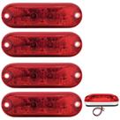 4 Lanterna Ônibus Caminhão Vigia Teto Cromada 2 LED 12V VM