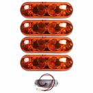 4 Lanterna Ônibus Caminhão Vigia Teto Cromada 2 LED 24 Volts AM