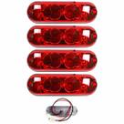 4 Lanterna Ônibus Caminhão Vigia Teto Cromada 2 LED 24 Volts VM