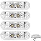 4 Lanterna Ônibus Caminhão Vigia Teto Cromada 2 LED BIVOLT CR