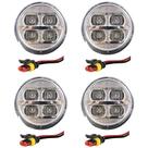 4 Lanterna Seta Ônibus Caminhão 70mm 4 Led AM/CR BIVOLT + Conector