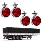 4 Lanternas Cromadas Bojuda Foguinho Rubi Carreta Rubi