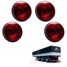4 Lanternas Traseira Carreta Librelato 125mm Rubi Metalizada