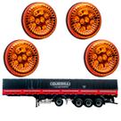 4 Lanternas Traseira LED Guerra 125mm Âmbar Bivolt 4 Lanternas Traseira LED Guerra 125mm Âmbar Bivolt