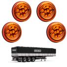 4 Lanternas Traseira LED Randon 125mm Âmbar Bivolt