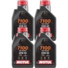 4 Litros Óleo De Motor Motul 7100 4t 20w50 100% Sintético Harley Davidson Sportster 883 1200 Fat Boy Road King Vrod Dyna