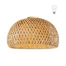 4 Luminária Bambu Teto Artesanal Fibra Natural Nat65 + Led