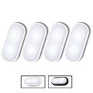 4 Luminárias Arandela Tartaruga Led 8w Jardim Muro IP65 Bivolt Branco Frio Área Externa Parede Rampa Cor:Branca