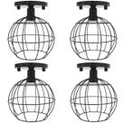 4 Lustres Teto Plafon Industrial Aramado Globo Retrô Luminária Sobrepor Vintage Preto Agp Ilumini 4 Lustres Teto Plafon Industrial Aramado Globo Retrô Luminária Sobrepor Vintage Preto Agp Ilumini