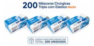 4 Máscaras Com Elástico Medix Azul Tnt Tripla 200 Und Kit Azul-celeste