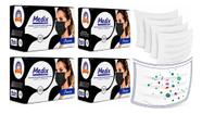 4 Máscaras Com Elástico Medix Preta Tnt Tripla 200 Und Kit