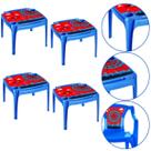 4 Mesinha Mesa Infantil Com Porta Copos Homem Aranha Azul