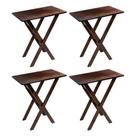 4 Mesinhas Aparador Versátil Dobravel de Madeira, Compacta Imbuia