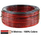 4 Metros Fio Som Automotivo Alto Falante 100% Cobre Bicolor