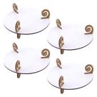 4 Mini Bandejas Flat Redonda Linha Premium - Mdf Branco