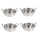 4 mini panelinha caçarola inox luxe p/ servir c/ alça m2
