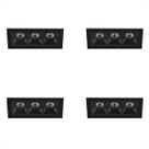 4 Mini Spot Triplo Embutir Led Recuado 3000K Downlight Bet58