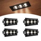 4 Mini Spot Triplo Embutir Led Recuado 4000k Downlight Bet89 4 Mini Spot Triplo Embutir Led Recuado 4000k Downlight Bet89