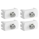 4 Módulo Soquete Coaxial Para Antena Tv Schneider Miluz - Branco