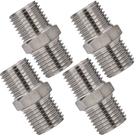 4 niple emenda rosca dupla 1/2 bsp em latão niquelado