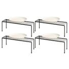 4 Organizadores De Armário Aramados 15x32cm Metal Em Preto