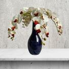 4 Orquídeas Decorativas 3D Toque Real Branco Luxo Para Sala Festa e Recepção